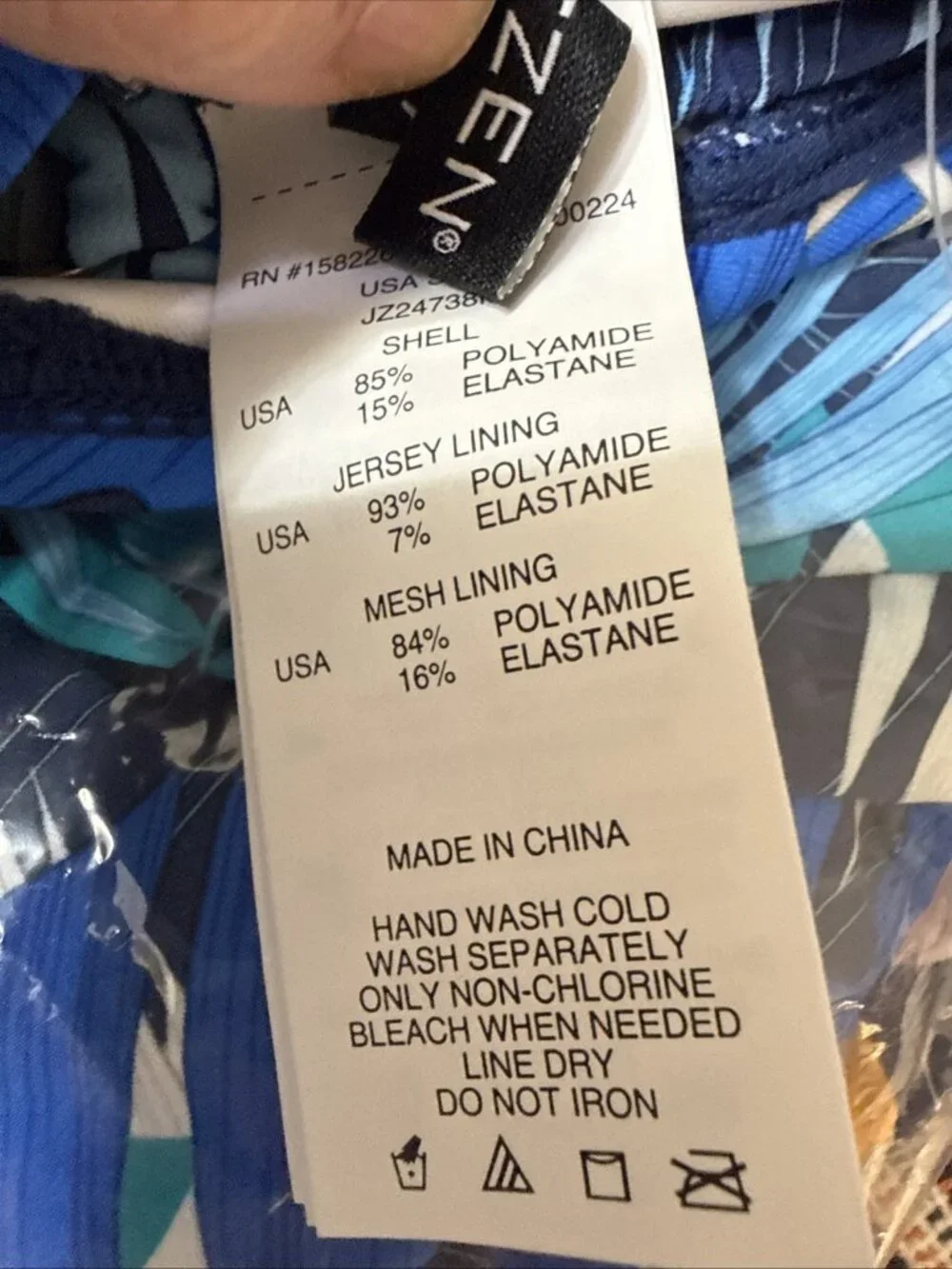 New Jantzen Size 8 Jolie One-Piece Blue Palm Floral Bathing suit Swim Suit NWT